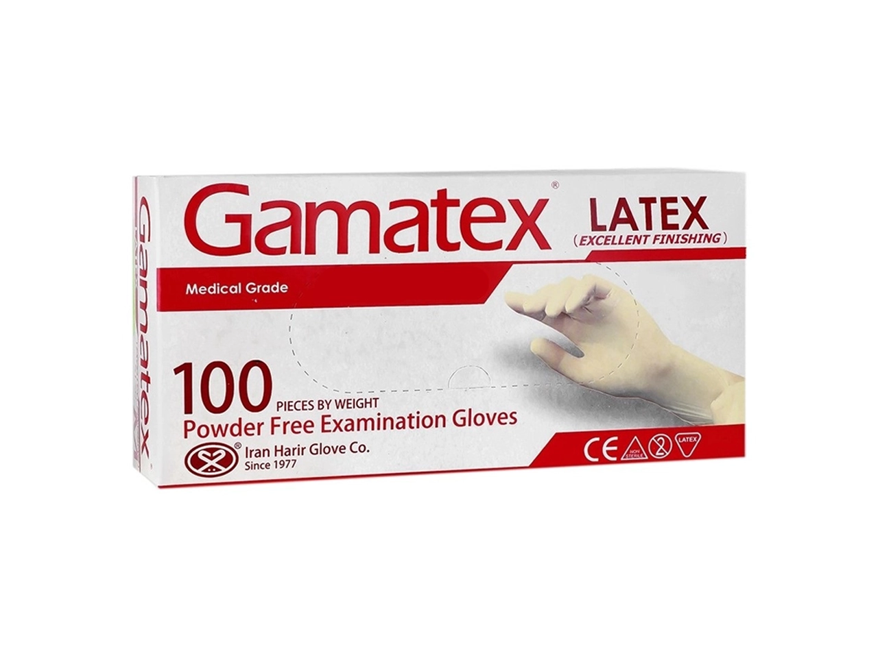 دستکش لاتکس Gamatex بدون پودر